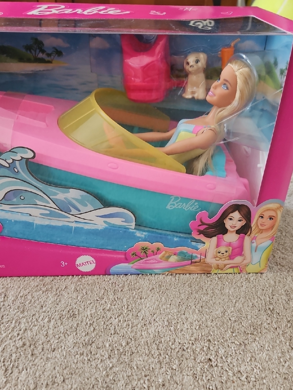 Barbie Doll and Boat Playset with Pet Puppy, Life Vest and Accessories - Picture 2 of 2